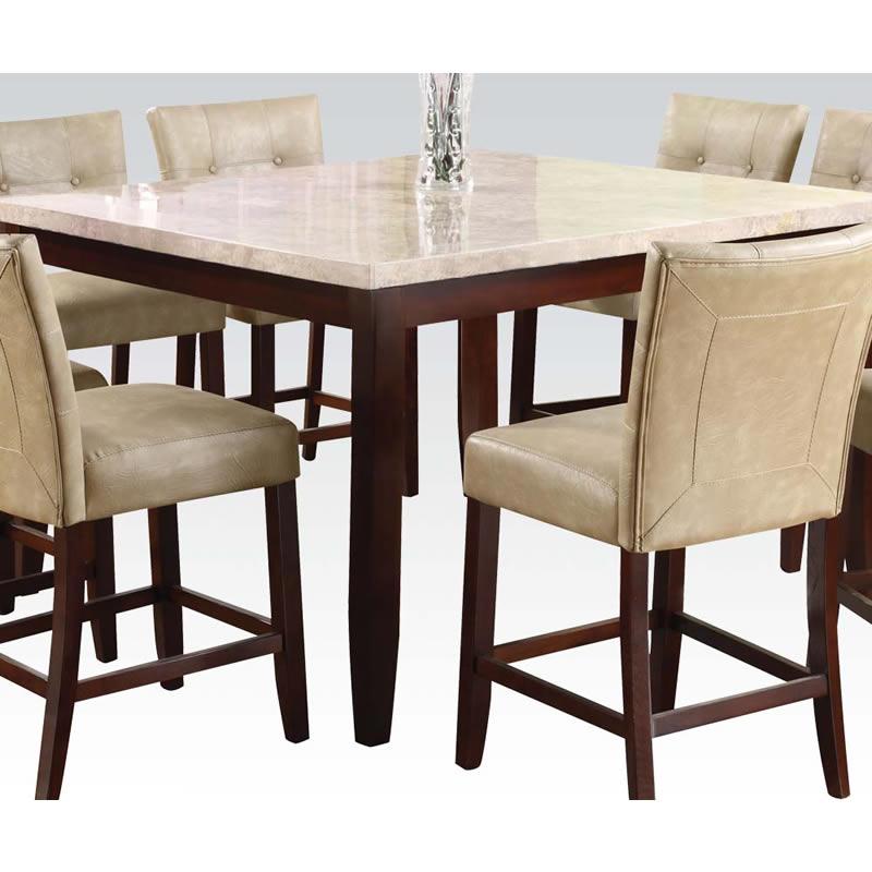 Acme Furniture Square Britney Counter Height Dining Table with Marble Top 17059 IMAGE 2